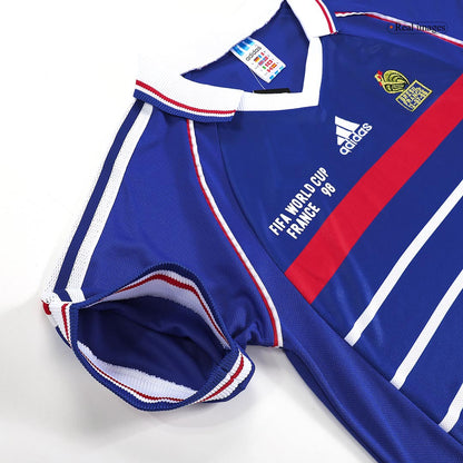 Retro ZIDANE #10 1998 Mens France World Cup Home Jersey