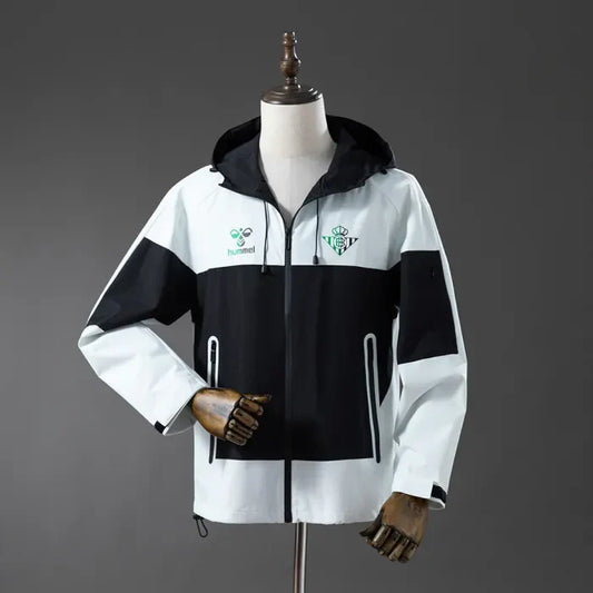 Real Betis Windbreaker 2025/26 Black White Football Kit