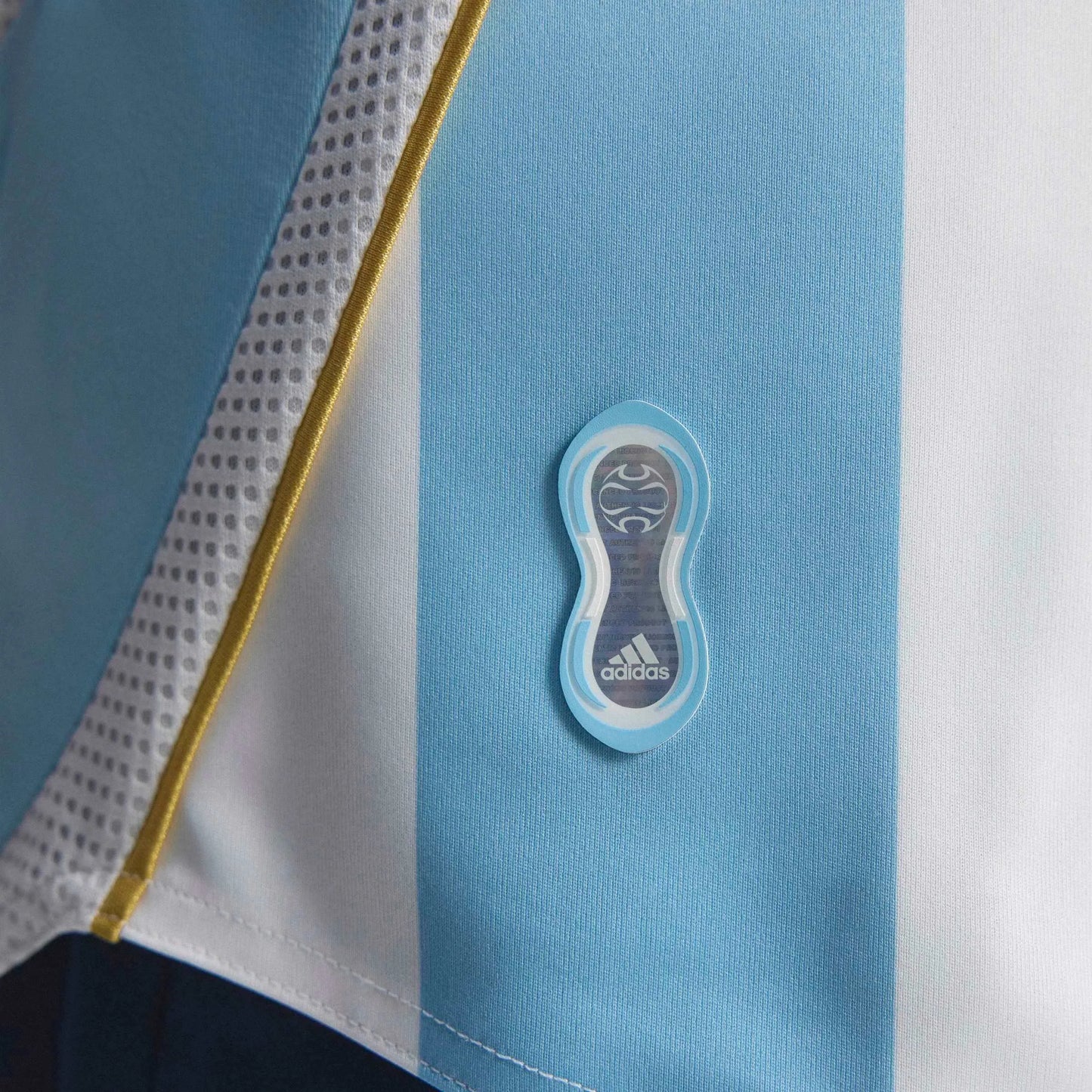 adidas 2006 Argentina Men's Retro Stadium Home Messi #19 Soccer Jersey