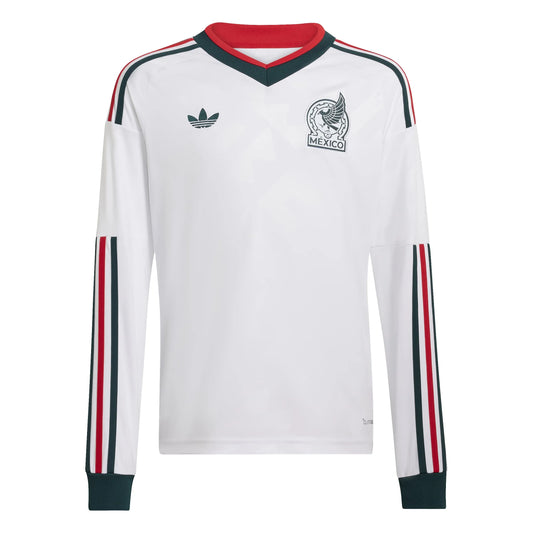 adidas 2026 Mexico Youth Stadium Away Long-Sleeve Soccer Jersey