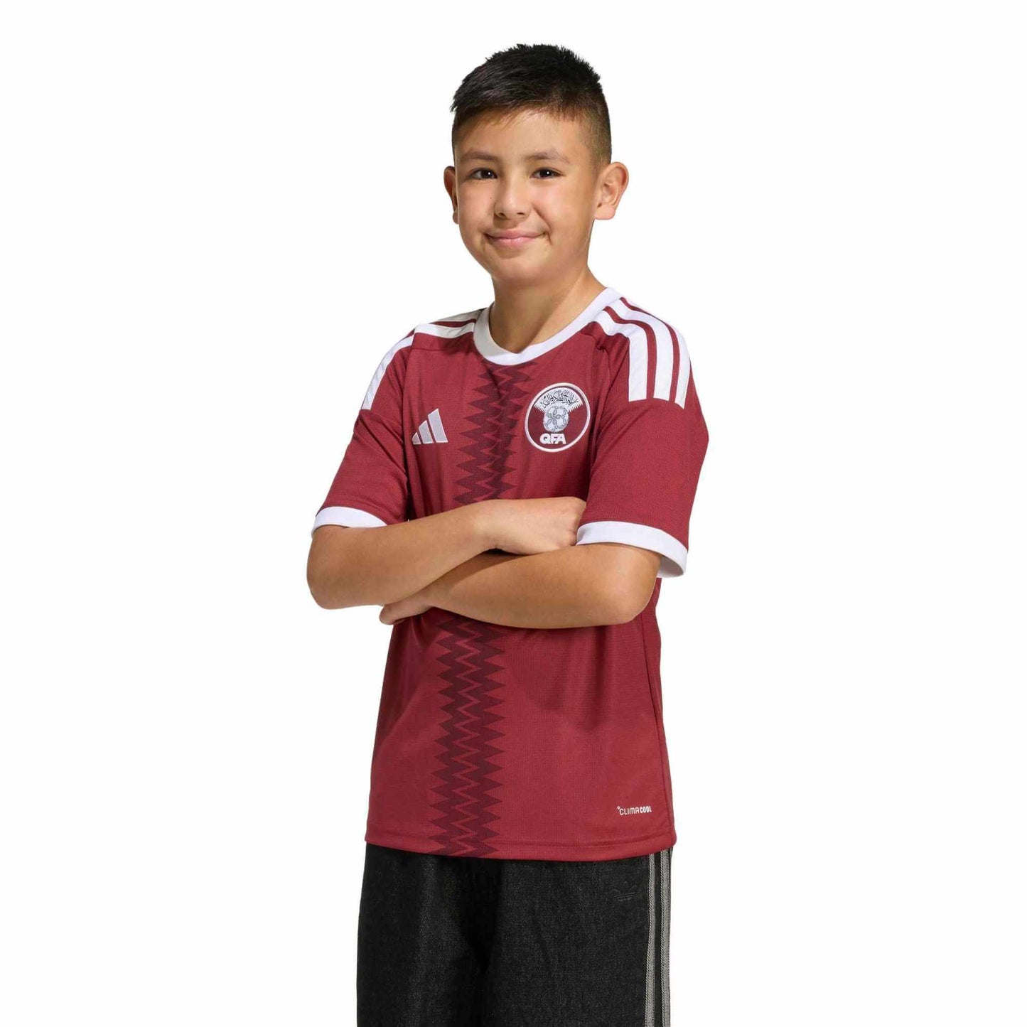 adidas 2026 Qatar Youth Stadium Home Soccer Jersey
