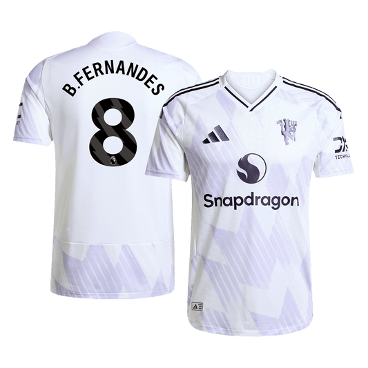 B.FERNANDES #8 Mens Manchester United Away Jersey 2025/26 - Player Version (Slim Fit)