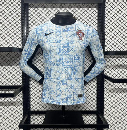 Player Portugal Away Kit 24/25 Euro Cup 2024 Football Jersey Long Sleeves